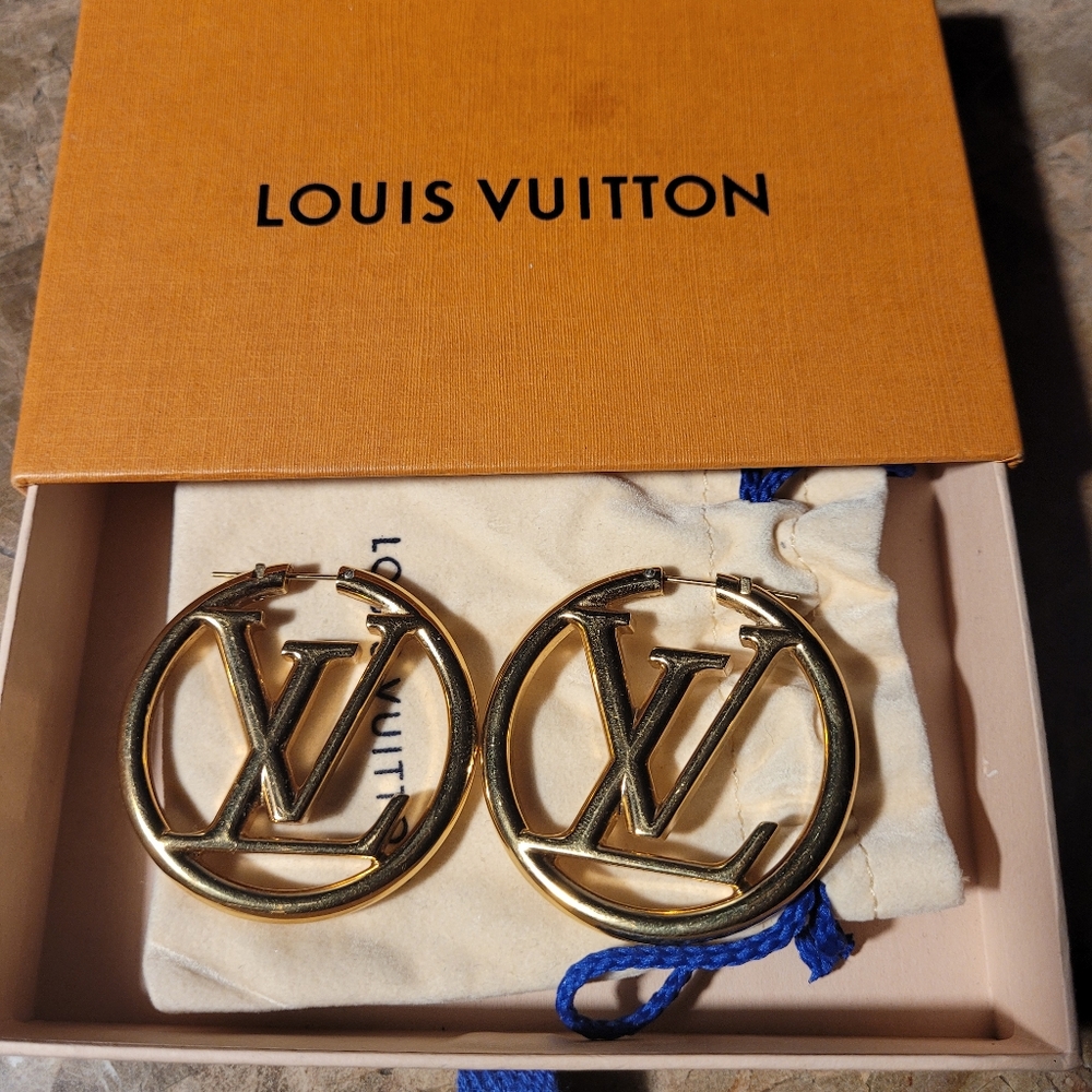 Louis Vuitton Logo Earrings
